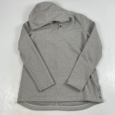 The North Face Jacket Womens Medium Gray Knit Stitch Cowl Fleece Hooded Camping