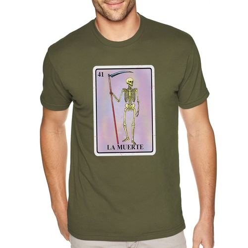 XtraFly Apparel Men's La Muerte Skeleton Loteria Skull Mexican Crewneck T-shirt - 第 11/12 張圖片