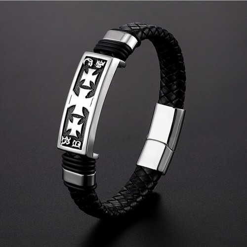 Stainless Steel Bracelet Mens Adjustable Bracelets for Man Beaded - Picture 6 of 11