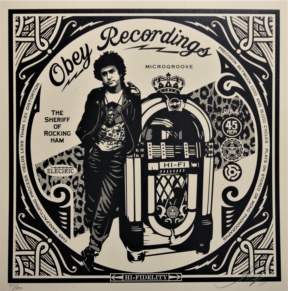 SHEPARD FAIREY ♦ Dance Floor Riot RECORDS sérigraphie SIGNEE ♦ OBEY