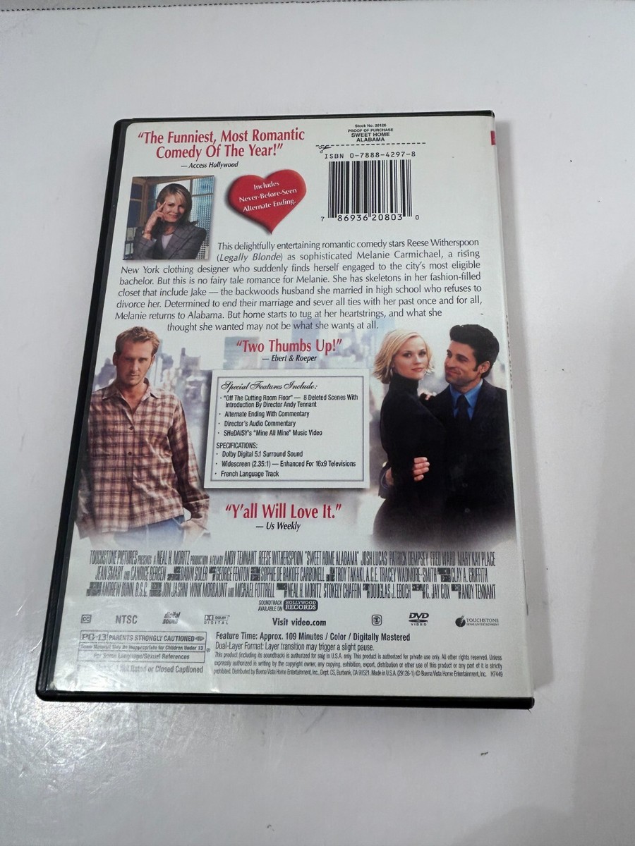 Sweet Home Alabama DVD with Special Features Reese Witherspoon