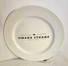 Rare Omaha Steaks Ceramic Chop Plate~12 Inches Collectible 