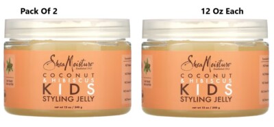 2 x Shea Feuchtigkeit Kinder Styling Gelee Kokosnuss & Hibiskus 12 oz /340 g