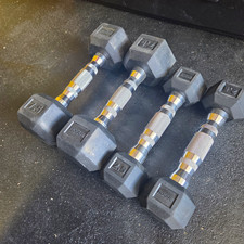Rogue Fitness Hex Rubber Coated Dumbbells Set. 7.5lb & 2.5lb