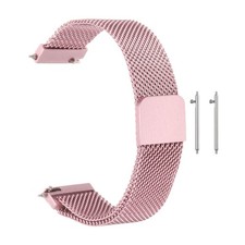 16mm Stainless Steel Mesh Watch Band with Magnetic Buckle Rose Pink