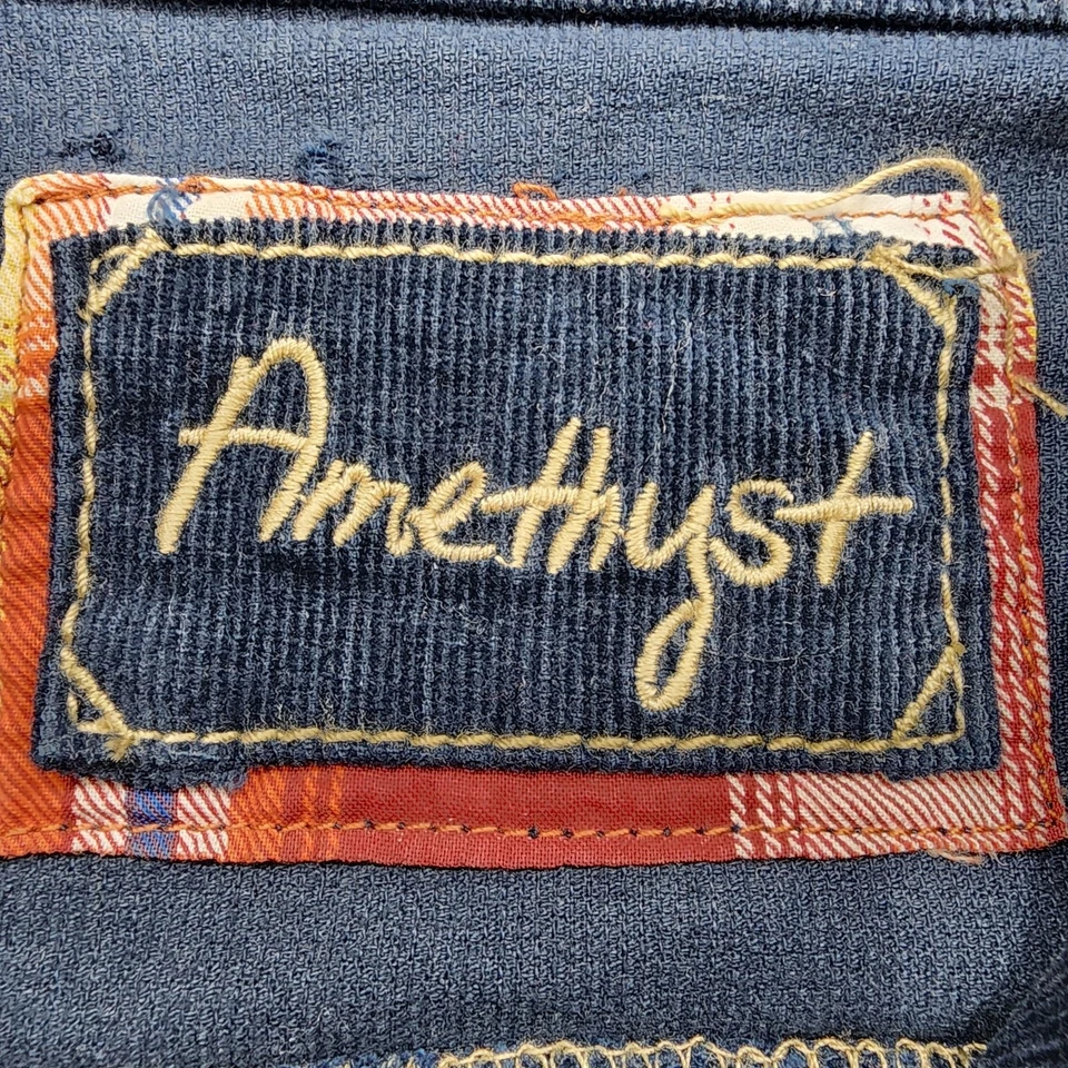 Chaqueta vintage Y2K amatista para mujer M azul pana corta manga larga ligera Foto 4 de 4