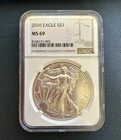 2016 $1 American Silver Eagle NGC MS69 1 Oz silver