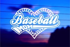 BASEBALL MOM IN HEART Vinyl Die Cut Vinyl Decal/ Bumper For Windows, Cars, Truck