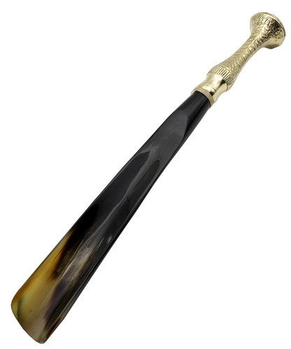 Shoe Horn Made with Real Horn Handmade. Easy Grip Long Brass handle Shoehorn ... - Picture 8 of 8