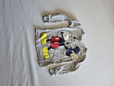 Baby Gap Disney Mickey Mouse Toddler Boys Gray Long Sleeve Shirt 2T 2 Years