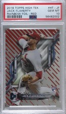 2018 High Tek Pattern 1 Waves/Diagonals Red Rainbow Foil 9/10 Jack Flaherty uk2