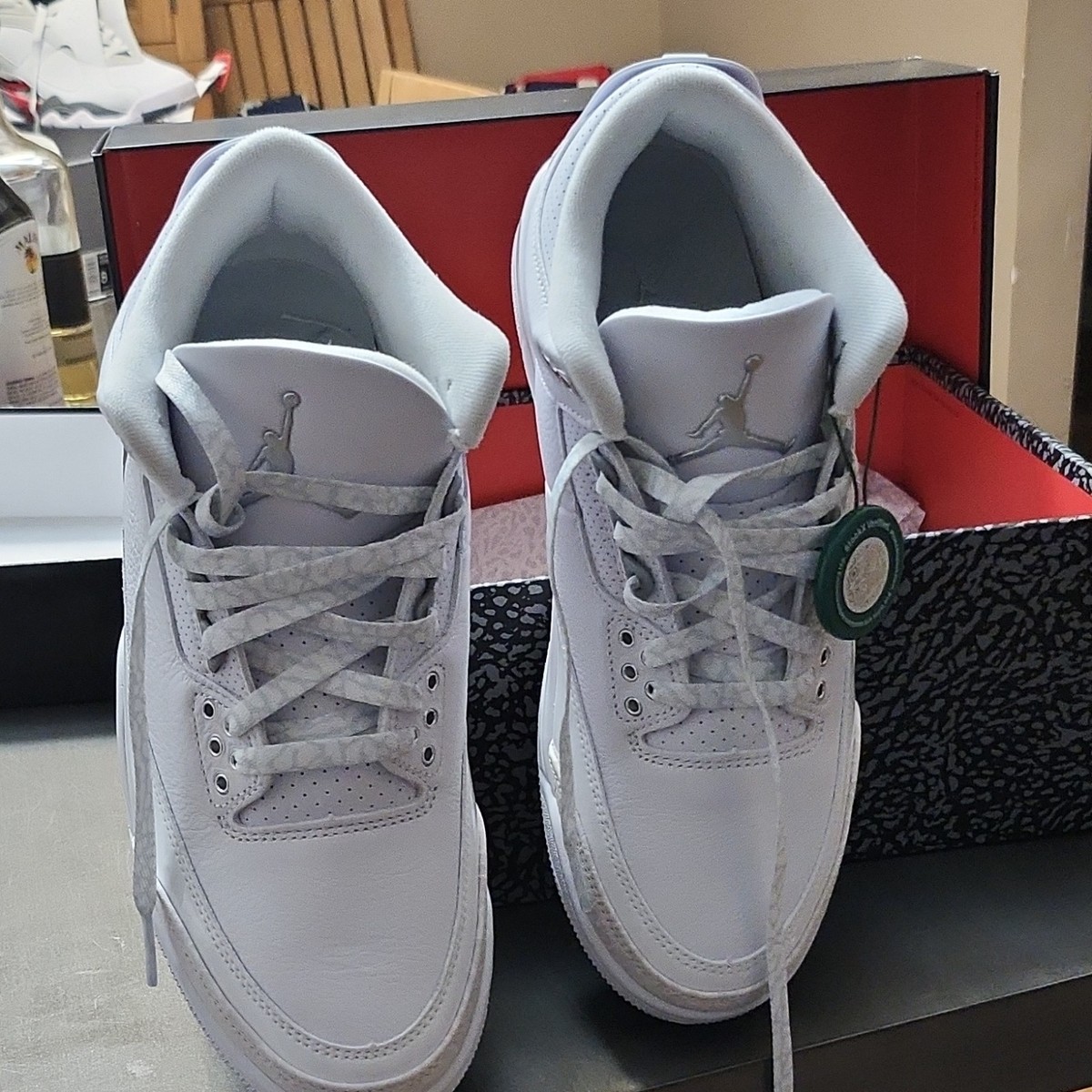 Jordan Air Jordan 3 Retro Triple White Leather Low Top Men's