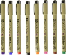 Sakura Pigma Micron pens 05 line Drawing 8 Color Set, Archival ink fineliner