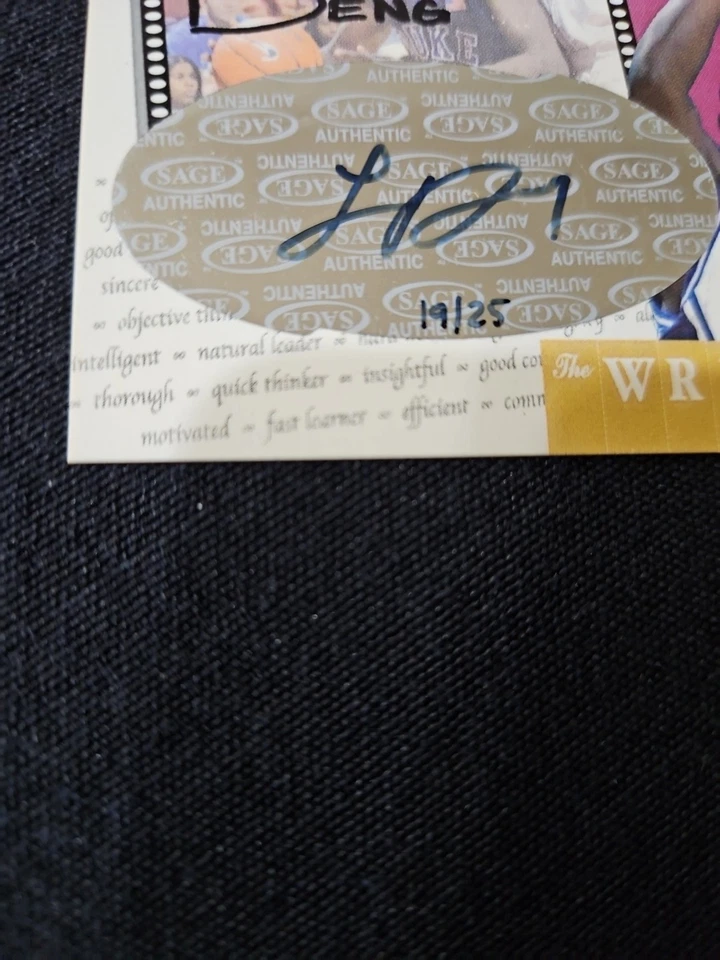 2004 SAGE Hit The Write Stuff Auto /25 Luol Deng #WSA7 Rookie Auto RC - Image 2 of 4