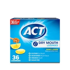 ACT Dry Mouth Lozenges With Xylitol, 36-Count, 36 Count (Pack of 1), Blue 