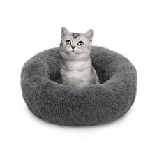 Dog Bed 24"x24"x10.5" Plush Pet Bed for Small Dogs Cats Cozy Soft Washable Grey