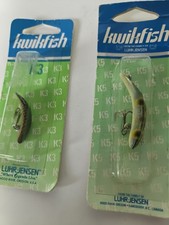(2) Luhr Jensen Kwikfish K3 K5 Stone Fly Leopard Frog NOS