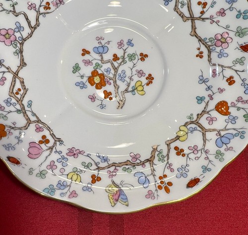 VINTAGE SPODE SHANGHAI R5321 HANDLED FOOTED CREAM SOUP BOWL & SAUCER - Picture 20 of 24