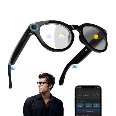 AI Smart Glasses with Camera 4K, 8MP HD Recording Glasses with Open-Ear Sound...