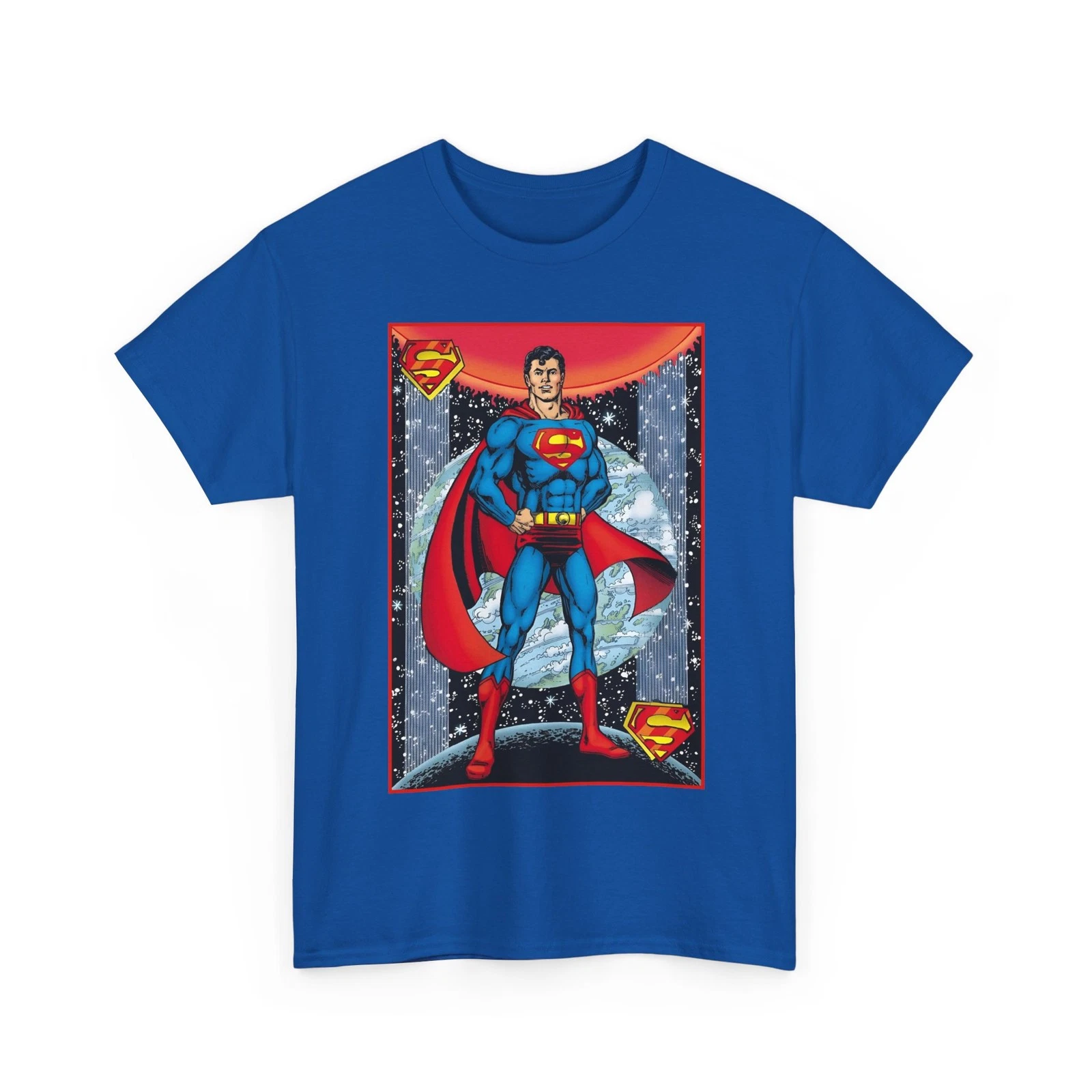 Superman T-Shirt - George Perez Justice League Postcard Art - DC Comics - 1980s