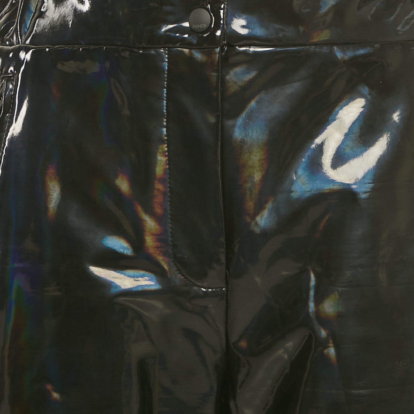 Fendi Black Logo Strip Holographic Ski Pants M thumbnail 4