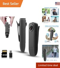 Small Portable 1080P Body Camera with 64GB Card - Ideal for Outdoor Adventures