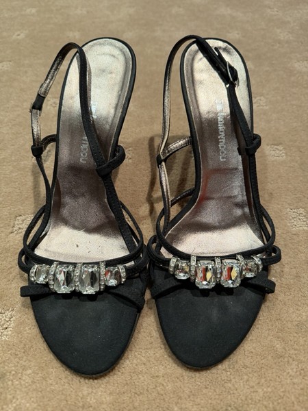 LADIES DIAMONTE STRAPPY HEELS SIZE 6.5 GOOD CONDITION 