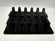 Black Velvet Jewelry Ring Display Stand Organizer Holder Ring Display 18 Rings