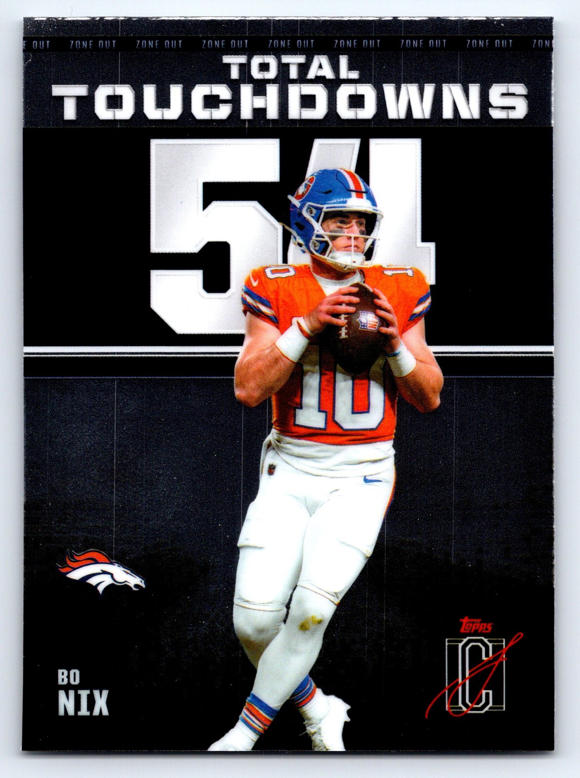 2025 Topps Signature Class #ZO-17 Bo Nix Zone Out