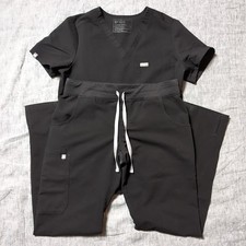 FIGS Scrub Set Women's Small - Catarina Top, Kade Pants - Black Scrubs "The Set"
