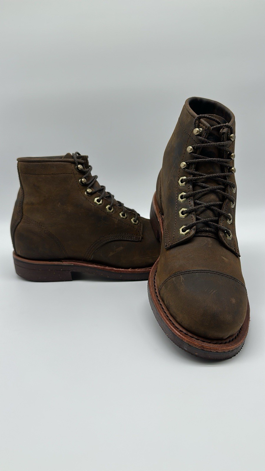 Chippewa LLBean Katahdin Iron Works Engineer cap boot Leather Mens 7.5 D USA VTG image 4