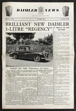 DAIMLER NEWS MOTOR SHOW ISSUE Oct 1951 Regency 3 Litre Publicity Brochure