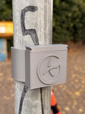 ABCREATIVE Escondite de geocaching para postes de señalización (60 mm), escondite de cuaderno de bitácora para postes