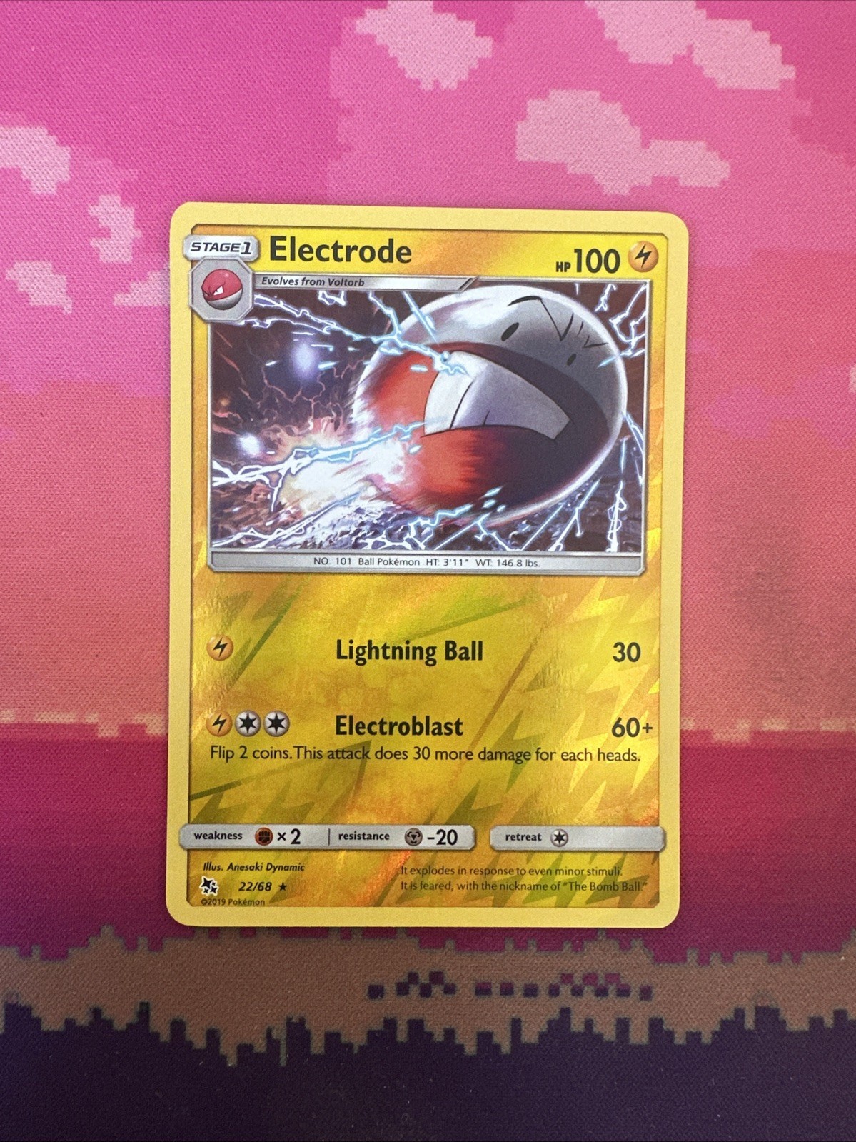 Pokemon Card Electrode Hidden Fates Reverse Holo Rare 22/68 NM