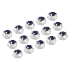 25Pcs M8x1.25mm Hex Nylon Inserted Self-Lock Nut Fastener 304 Stainless Steel