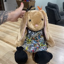 Build A Bear Workshop Bunny Rabbit Pawlette Tan Pink Plush 15'' w/ Marvel outfit