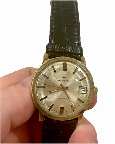 Vintage Hamilton Automatic Date 10K ROP Bezel Swiss Made Running Men’s Watch