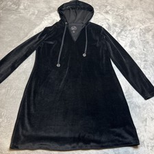 MICHAEL Michael Kors Velour Tunic Dress with hoodie Medium silver embellish