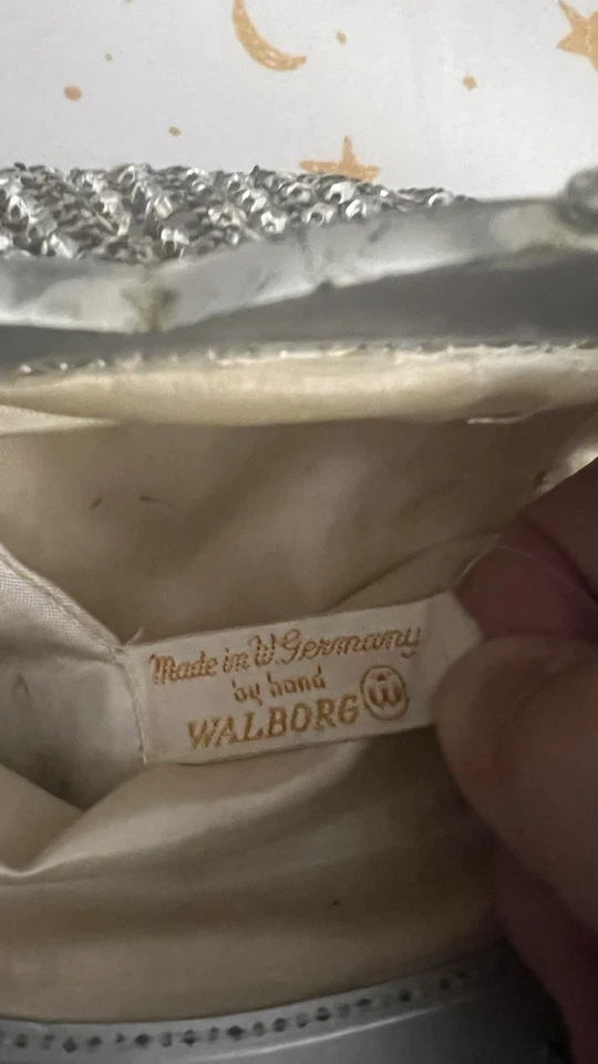 Vintage Silver Crystal Rhinestone Walborg purse/ wall art / decor W Germany - Image 4 of 4