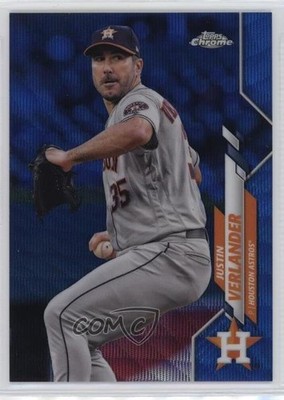 2020 Topps Chrome Blue Wave Refractor 57/75 Justin Verlander #164 c6h