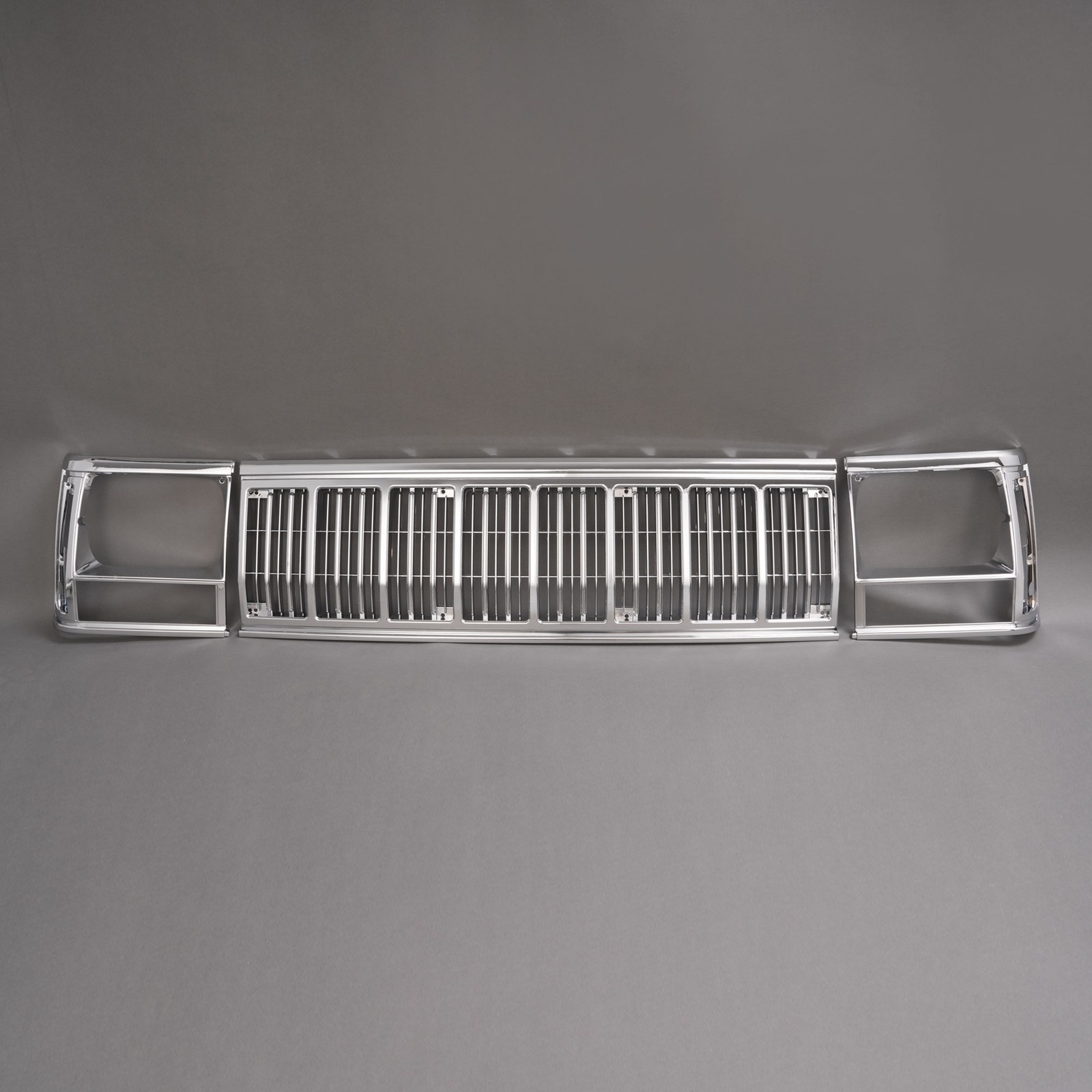 3pcs Chrome Front Grille+Headlight Door Bezel Set For 1991-1996 Jeep Cherokee