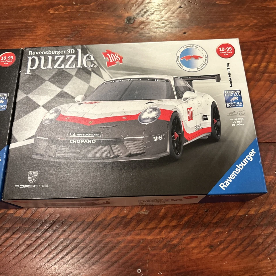 Rompecabezas Ravensburger Porsche 911 GT3 Cup 3D + 911 R, 2 puzzles completos Foto 3 de 4