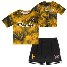 Toddler Gold/Black Pittsburgh Pirates Pinch Hitter Infielder T-Shirt & Shorts