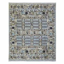 8' x 9'9" Beige Hand Knotted Afghan Ersari Soft Wool Oriental Rug R72884