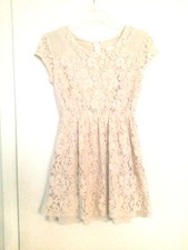 Urban Outfitters Coincidence & Chance Sz S Cream Skater DRESS Lace Crochet Lined