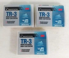 Lot of 3 Imation 3M TR3 Minicartridge Tape 1.6gb/3.2 GB TRAVAN Backup Drive Used