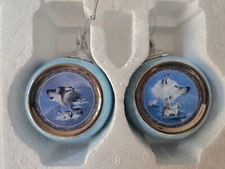 Set of 2 Bradford Editions Spirit Of The Wilderness Ornaments