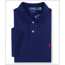 Ralph Men's Classic-Fit Mesh Polo Shirt Sea Size -Navy Blue