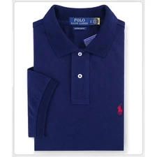 Ralph Men's Classic-Fit Mesh Polo Shirt (Sea Size)-Navy Blue