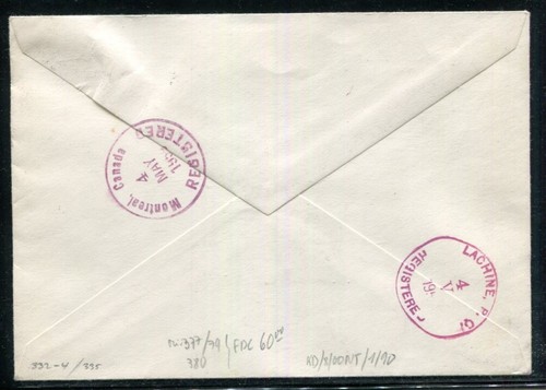 Liechtenstein #332-334 328 First Day cover to CANADA Trees Cat 45 - Picture 2 of 2